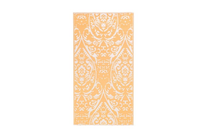 Uteteppe oransje og hvit 190x290 cm PP - Tekstiler & tepper - Teppe & matte - Utendørs tepper - Dørmatte og entrématte