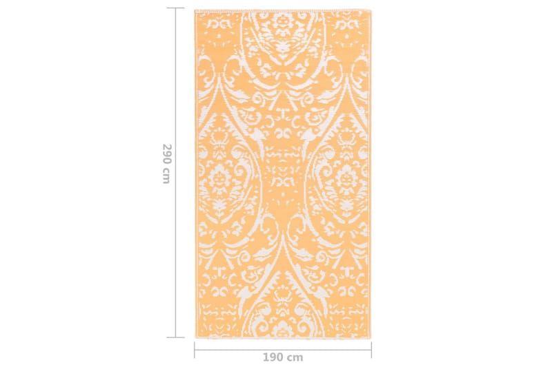 Uteteppe oransje og hvit 190x290 cm PP - Tekstiler & tepper - Teppe & matte - Utendørs tepper