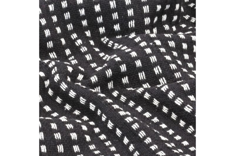 Pledd bomull rutetmønster 160x210 cm svart - Svart - Tekstiler & tepper - Tepper & pledd